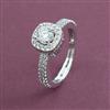 American Diamond Adjustable Ring with Rhodium Plating 2 Tone Plating Mehndi Plating