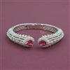 American Diamond Openable kada with Rhodium Plating