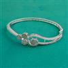 American Diamond Openable kada with Rhodium Plating 2 Tone Plating Mehndi Plating