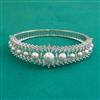American Diamond Openable kada with Rhodium Plating Mehndi Plating