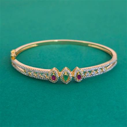 American Diamond Openable kada with 2 Tone Plating