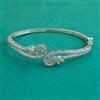 American Diamond Openable kada with Rhodium Plating 2 Tone Plating Mehndi Plating
