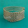 American Diamond Openable kada with Rhodium Plating Mehndi Plating