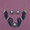 American Diamond Choker Necklace with Mehndi Plating