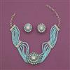 American Diamond Choker Necklace with Mehndi Plating
