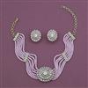 American Diamond Choker Necklace with Mehndi Plating