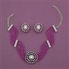 American Diamond Choker Necklace with Mehndi Plating