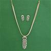 American Diamond Classic Pendant Set with Rhodium Plating 2 Tone Plating