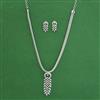 American Diamond Classic Pendant Set with Rhodium Plating 2 Tone Plating