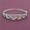 American Diamond Openable kada with Rhodium Plating