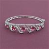 American Diamond Openable kada with Rhodium Plating