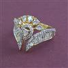 American Diamond Adjustable Ring with Rhodium Plating 2 Tone Plating Carat Plating