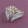 American Diamond Adjustable Ring with Rhodium Plating 2 Tone Plating Carat Plating