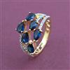 American Diamond Adjustable Ring with 2 Tone Plating