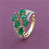 American Diamond Adjustable Ring with 2 Tone Plating