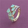 American Diamond Adjustable Ring with 2 Tone Plating