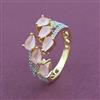 American Diamond Adjustable Ring with 2 Tone Plating