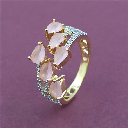 American Diamond Adjustable Ring with 2 Tone Plating
