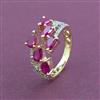 American Diamond Adjustable Ring with 2 Tone Plating