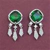 American Diamond Classic Earring with Rhodium Plating