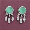 American Diamond Classic Earring with Rhodium Plating