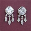 American Diamond Classic Earring with Rhodium Plating