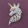 American Diamond Classic Brooch with 2 Tone Plating Mehndi Plating