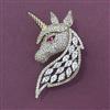American Diamond Classic Brooch with 2 Tone Plating Mehndi Plating