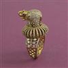 American Diamond Adjustable Ring with Rhodium Plating 2 Tone Plating Mehndi Plating