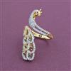 American Diamond Adjustable Ring with 2 Tone Plating