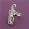 American Diamond Adjustable Ring with 2 Tone Plating