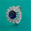 American Diamond Adjustable Ring with Rhodium Plating