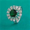 American Diamond Adjustable Ring with Rhodium Plating