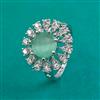 American Diamond Adjustable Ring with Rhodium Plating