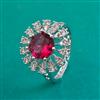 American Diamond Adjustable Ring with Rhodium Plating