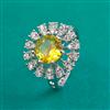 American Diamond Adjustable Ring with Rhodium Plating