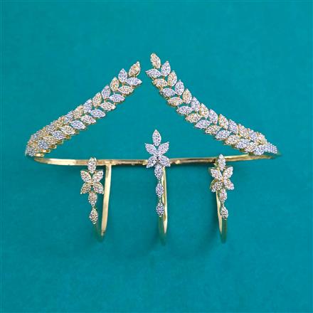 American Diamond Classic Kada with Rhodium Plating 2 Tone Plating