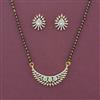 American Diamond Classic Mangalsutra with Rhodium Plating 2 Tone Plating