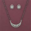 American Diamond Classic Mangalsutra with Rhodium Plating 2 Tone Plating