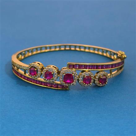 American Diamond Openable kada with Mehndi Plating