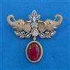 American Diamond Classic Brooch with Mehndi Plating