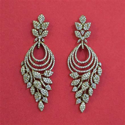 American Diamond Classic Earring with Rhodium Plating 2 Tone Plating Mehndi Plating