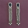 American Diamond Long Earring with Mehndi Plating