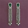 American Diamond Long Earring with Mehndi Plating