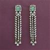 American Diamond Long Earring with Mehndi Plating