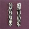 American Diamond Long Earring with Mehndi Plating