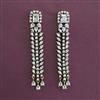 American Diamond Long Earring with Mehndi Plating