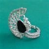 American Diamond Adjustable Ring with Rhodium Plating