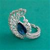 American Diamond Adjustable Ring with Rhodium Plating