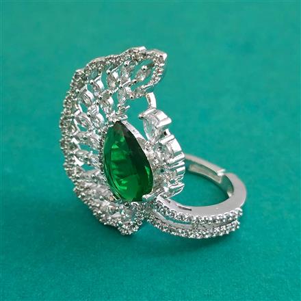 American Diamond Adjustable Ring with Rhodium Plating